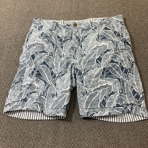 Reversible Tailor Vintage Shorts Mens Size 38 Floral Striped Tropical Hawaiian - Picture 2 of 16